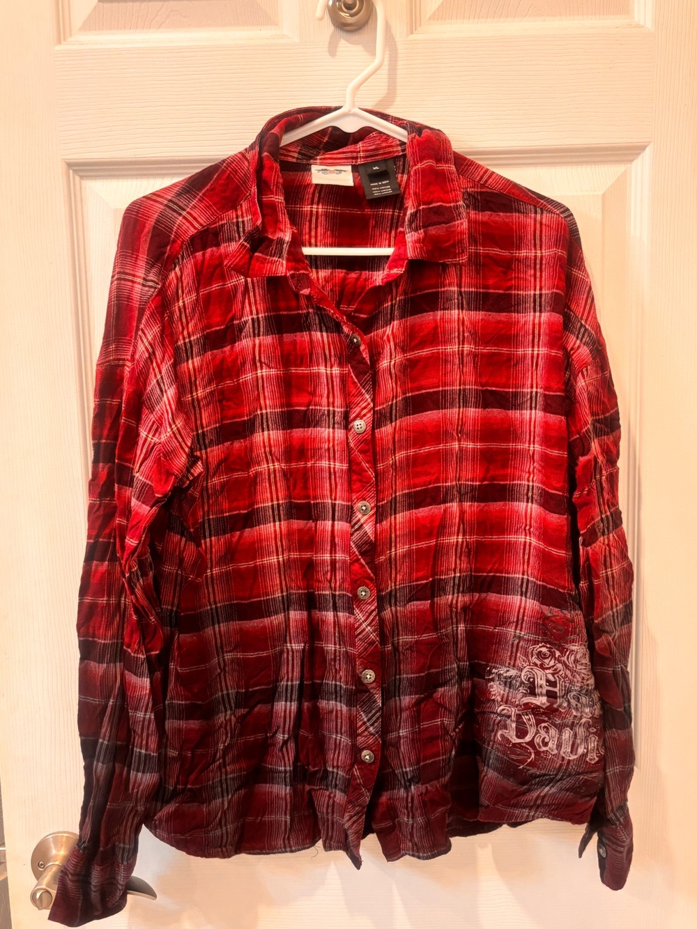 Harley Davidson Plaid Button Down